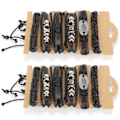 Miniatyrbillede 6 af 8: 12 stk. flettet læderarmbånd DIY håndlavet justerbar vintage all-match håndled manchet smykker