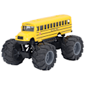 Miniatyrbillede 3 af 8: 1:43 Skala Bus Bil Model Legering Store Hjul Høj Simulation Pull Back Skolebus Legetøj Gul