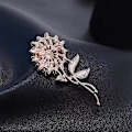 Miniatyrbilde 3 av 5: Elegant Gullsolsikke Brosje Sett - 4 stk, Fasjonable Østerrikske Krystall Rhinestones, Skinnende Blomster Pins for Kvinner