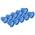 Miniatyrbillede 7 af 8: 10 STK Plantekurv Hydroponisk dyrkningskurv Plastic Plant Mesh Cup til altan HaveBlå