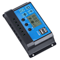 Miniatyrbillede 8 af 8: 12V 24V 30A Solenergi Charge Controller Automatisk PWM LCD Dual USB Output Regulator