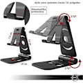 Miniatyrbilde 2 av 5: Holder for mobiltelefoner og nettbrett - Universell nettbrett- og telefonholder - Justerbar og sammenleggbar - EUROXANTY Mobiltelefontilbehør - Svart
