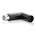 Miniatyrbillede 1 af 5: 1 stk. Drejelig XLR vinkeladapter Dobbelt han- og hun L-formet stik Metaladapter med 4 justerbare vinkelpositioner-B10