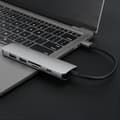 Miniatyrbild 5 av 8: Type-C 6-i-1-hub multifunktionell expansionsdocka Type-C till HDMI/USB3.0/PD3.0-laddning