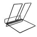Miniatyrbillede 6 af 8: Jern Innovativ Bordplade Bog Hylde Stativ Holder Tablet Computer Stativ Hjem Indretning (Sort)
