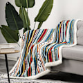 Miniatyrbilde 2 av 4: Sofateppe, mykt og varmt, fargerikt stripemønster, reisedekken, for soverom, stue, kontor, 130 x 150 cm (fargerike striper)