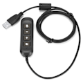 Miniatyrbilde 8 av 8: H901 USB-plugg QD-kabeladapter Justerbart volum Samtalesenter Headset-adapter for 3,5 mm Headset-utstyr Grå