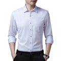 Pikkukuva 1 / 4: Miesten Slim Fit Valkoinen Napillinen Pukeutumispaita
