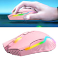 Miniatyrbillede 3 af 8: Trådløs Mus USB Genopladelig Ergonomisk Trådløs Spilmus til Bærbar PC Computer Pink