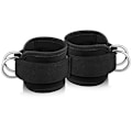 Miniatyrbillede 1 af 5: 1 par ankelstropper til kabelmaskine-øvelser - Sort, Glute-træning, underkropsøvelser - Justerbare benstropper med neoprenpolstring