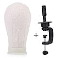Miniatyrbilde 1 av 8: 21 tommers lerret hode parykk modell making mannequin hode hatt hodeplagg cap display manikin modell