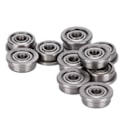 Miniatyrbillede 8 af 8: 10 stk. flanget kuglelejer grå holdbare miniature metal dobbelt afskærmede kromstål lejer til 3D-printer