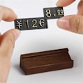 Miniatyrbillede 3 af 5: 10 sæt/æske Mini Træ Kombineret Nummer Pris Cube Tag Smykker Justerbar Nummer Prisskilt H