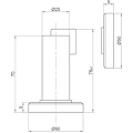 Pikkukuva 4 / 5: Magneettinen ovenpysäytin MS010 antiikkityylillä - Ovenpysäytin lattia- ja seinäkiinnitysmateriaalilla - Magneettinen ovituki - Ø 5cm, korkeus 8.4cm