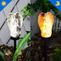 Miniatyrbillede 1 af 5: Solcelle-Englelys til Have, Balkon og Have - Vandafvisende LED-Englelampe til Kirkegård - Mindegaver
