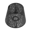 Miniatyrbillede 1 af 8: Smedejernslampeskærm Udskåret skovtræformet E27 Mini lampeskærm til bordlampe Soveværelse Sengebordsindretning Sort