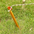 Miniatyrbillede 3 af 3: 4 stk/pakke 18 cm aluminiumslegering udendørs campingplads søm teltpæle med reb (guld)