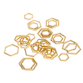 Miniatyrbild 8 av 8: 30 st hexagonala stickstygnsmarkörer Platteringsprocess Blekningsresistent zinklegering för DIY Craft Gold