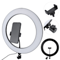 Miniatyrbillede 8 af 8: 100-240V EU-stik 36cm UN-360 3-farvet LED-ringlys Justerbar fyldlampe til skønhed Live