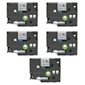 Miniatyrbillede 1 af 8: 5 stk. 18mm Label Maker Tape til Tze 241 Tz241 3/4in Label Tape Erstatning til Ptouch PTD400 PTD410 PTD600 Grøn baggrund Hvidt bogstav Bze 745