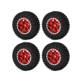 Pikkukuva 4 / 8: 4 kpl 7 mm:n metallivanteen kumirenkaat AXIAL SCX24 1/24 RC-autoon, päivitystarvikkeet, punainen