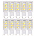 Pikkukuva 1 / 8: 10 kpl G9 220 V LED-lamppu Himmennettävä keraaminen LED-polttimo Vaihda halogeenilamppu ChandelierG9 5W 52LED