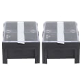 Miniatyrbilde 8 av 8: 2stk Wire Barrier Block Terminal Strip 600V 100A TC Fast Jern Dual Rader Terminal Strip med deksel Svart 2 Posisjoner (1002)
