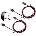 Miniatyrbilde 8 av 8: 2 stk hurtigladende kabel Micro USB datakabel nylonflettet kabel for Android-telefon