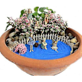 Miniatyrbild 5 av 5: Set med 6 Miniatyrféfigurer för Bonsai eller Heminredning