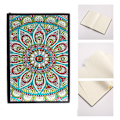 Miniatyrbillede 3 af 8: 5D diamantmaleri notesbog skitsebog 50 sider DIY specialformet mandala blomstermønster diamantdagbog