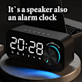 Miniatyrbild 5 av 8: Digital radioväckarklocka Bluetooth högtalarklocka med LED-display för tid och alarm och spegelyta för skrivbordet