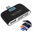 Miniatyrbild 8 av 8: Aluminiumlegering Typ C TF Minneskortläsare till USB OTG Hub Adapter för Macbook Phone Tablet