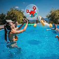Miniatyrbilde 4 av 5: Barne-strandball *3 stk, Transparent oppblåsbar strandball, Svømmebasseng strandball, Dyrestrandballer med flamingo, enhjørning, krabbe, oppblåsbar strand