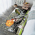 Miniatyrbillede 1 af 5: Nordisk Stil Tæpper 3d Dinosaur Print Tykt Tæppe Til Stue Sengekant Soveværelse Fjer Tæppe Husholdnings Flannel Måtte/tæpper3 120cmx180cm