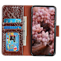 Pikkukuva 5 / 5: Nappa-pintainen TPU+halkaisijanahkainen lompakkokotelo Nokia G11/G21 - Magneettilukko, jalustakansi oranssi