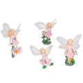 Miniatyrbilde 3 av 8: 4 stk Blomsterfe Figuriner Statue Hage Hjem Ornament Harpiks Modell Miniatyr Landskap Dekor