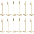 Miniatyrbillede 1 af 5: 12 stk. Guld Pladskort Holdere Memo Clips Foto Bordnummer Stativer