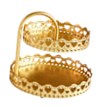 Miniatyrbillede 2 af 8: Dobbelt lag kagefad dekorativ kobber guld kiks dessert display fad til bryllup kærlighed hjerte