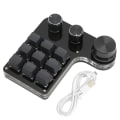 Miniatyrbild 1 av 8: Mini Gaming knappsats 3 knoppar RGB bakgrundsbelyst blå switch Programmerbar knappsats med 9 knappar för Music Office Media