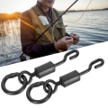 Miniatyrbillede 6 af 8: 60 stk. Universal Spinner Swivels Connector Enkeltkrog Hurtig Skift Karpefiskeri Tilbehør