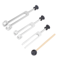 Miniatyrbild 5 av 8: Set av aluminiumlegering 128 256 512Hz Bärbar stämgaffel Healing Instrument för hem klinisk silver