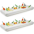 Miniatyrbilde 1 av 5: Oppblåsbar salatbuffet-isbrett for piknik, luau og bassengfest - 2-pakning