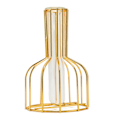 Miniatyrbild 2 av 8: Metallblomvas ihålig modern elegant gyllene separat design klar glasblomvas prydnad för hemmet