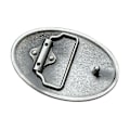 Miniatyrbillede 3 af 3: Grå oval keltisk knude bæltespænde