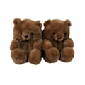 Miniatyrbillede 1 af 2: Vinter Sutsko Dame Teddy Bjørn Plys Indvendig Længde Ca. 28cm (Mørkebrun), Sutsko Søde Tegneserie Bjørn Hjemmesko Vinter Varme Slides Flip Flop Sko