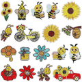 Miniatyrbild 1 av 5: Solrosbroderade set - 18 st