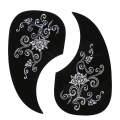 Miniatyrbilde 1 av 8: 2 stk Kommaform Pickguard Pick Guard-klistremerke for akustisk gitar (Silver Vine)