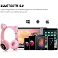 Pikkukuva 4 / 5: Bluetooth 5.0 Kissankorva Kuulokkeet Taitettavat On-Ear Stereo Langattomat Kuulokkeet Mikrofoni Ohjauksella