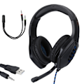 Pikkukuva 8 / 8: Kuulokemikrofonit J1 Head Band -tyyppiset kuulokkeet Peliluurit 50 mm stereokaiutin mikrofonilla Musta ja sininen