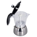 Miniatyrbillede 5 af 8: Komfur Kaffemaskine 6 Kopper Moka Pot Klar ABS Top Rustfrit Stål Kaffemaskine Til Hjemmet Kontor